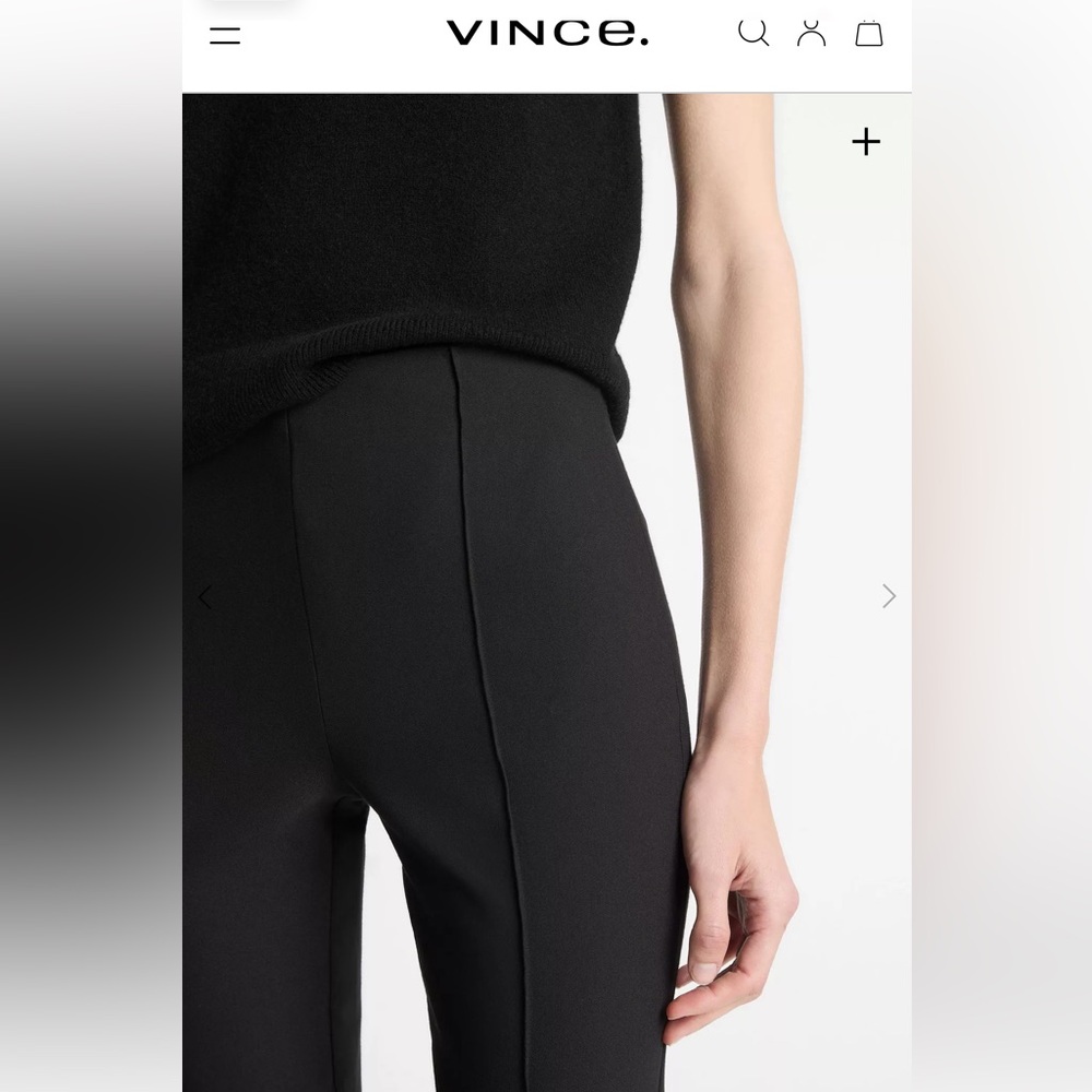 Vince Niki Mid-Rise Pintuck Crop Flare Pant Size XS - Picture 4 of 10